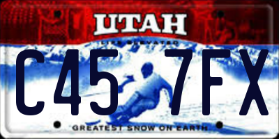 UT license plate C457FX