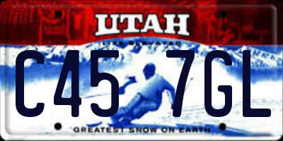 UT license plate C457GL