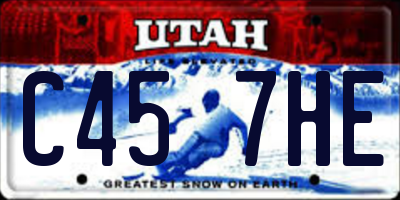 UT license plate C457HE