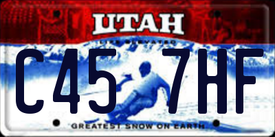 UT license plate C457HF