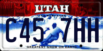UT license plate C457HH
