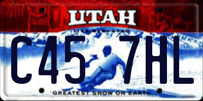 UT license plate C457HL