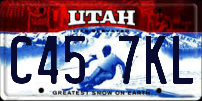 UT license plate C457KL
