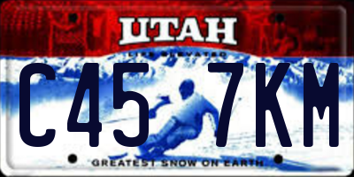 UT license plate C457KM