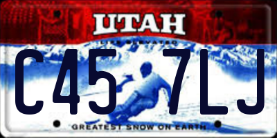 UT license plate C457LJ
