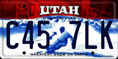 UT license plate C457LK
