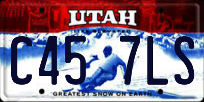 UT license plate C457LS