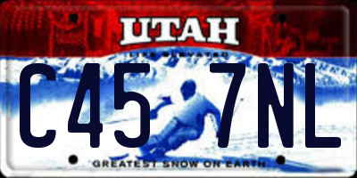 UT license plate C457NL