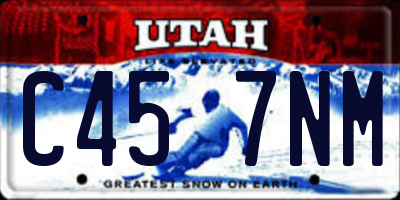 UT license plate C457NM