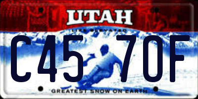 UT license plate C457OF
