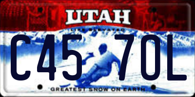 UT license plate C457OL