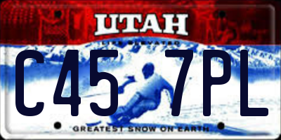 UT license plate C457PL