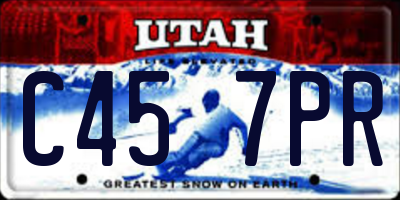 UT license plate C457PR