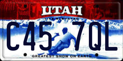 UT license plate C457QL
