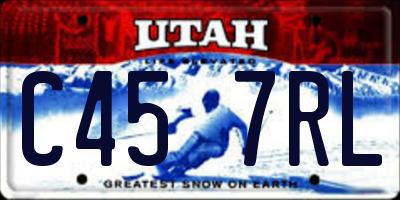 UT license plate C457RL