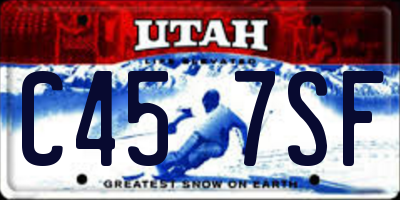 UT license plate C457SF