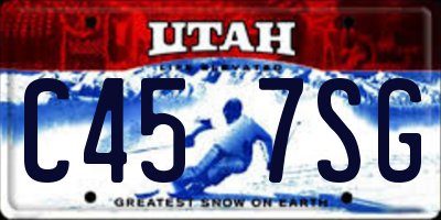UT license plate C457SG