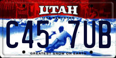 UT license plate C457UB