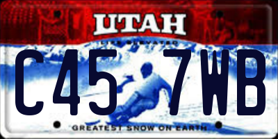 UT license plate C457WB