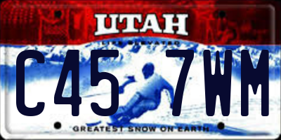 UT license plate C457WM