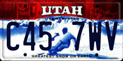 UT license plate C457WV