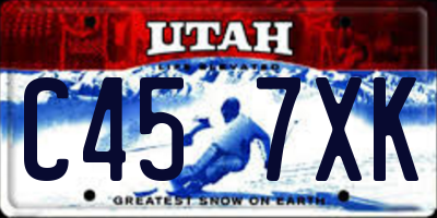 UT license plate C457XK