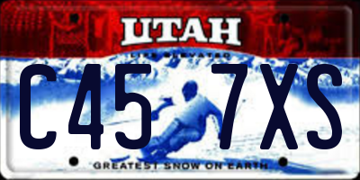 UT license plate C457XS