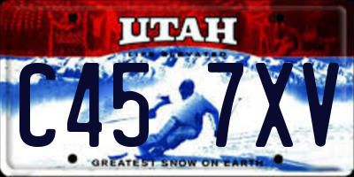 UT license plate C457XV