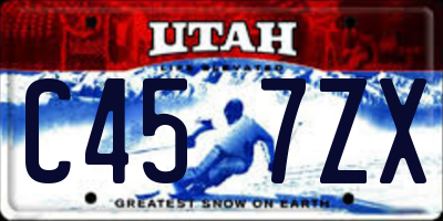 UT license plate C457ZX