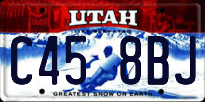 UT license plate C458BJ