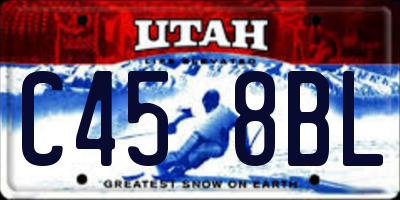 UT license plate C458BL