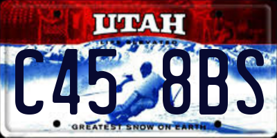 UT license plate C458BS