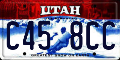 UT license plate C458CC