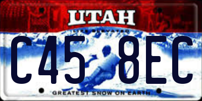 UT license plate C458EC
