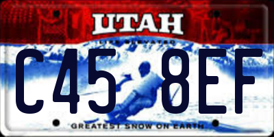 UT license plate C458EF