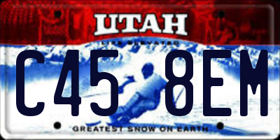 UT license plate C458EM