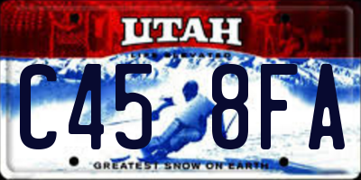 UT license plate C458FA