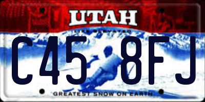 UT license plate C458FJ