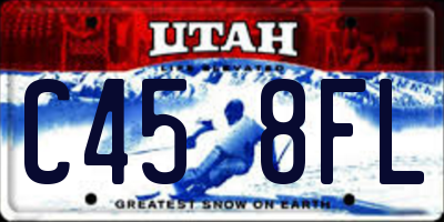 UT license plate C458FL