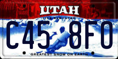 UT license plate C458FO