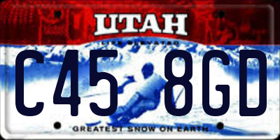 UT license plate C458GD
