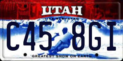 UT license plate C458GI