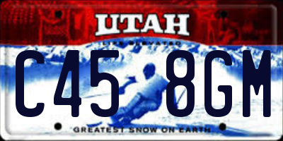 UT license plate C458GM