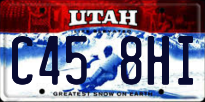 UT license plate C458HI