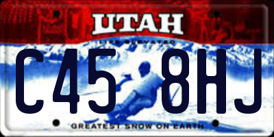 UT license plate C458HJ