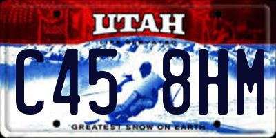 UT license plate C458HM