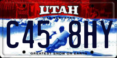 UT license plate C458HY