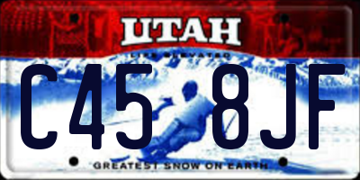 UT license plate C458JF