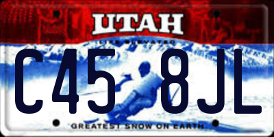 UT license plate C458JL