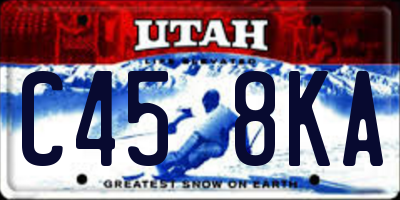 UT license plate C458KA
